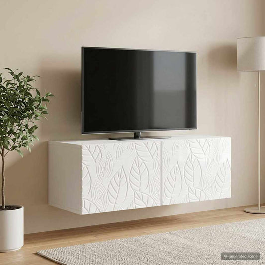 Nástěnná Tv Skříň 78,5 X 31 Cm Bílá S Vysokým Leskem