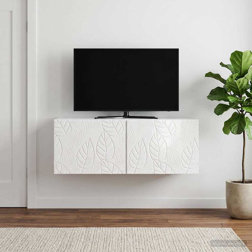 Nástěnná Tv Skříň 78,5 X 31 Cm Bílá S Vysokým Leskem