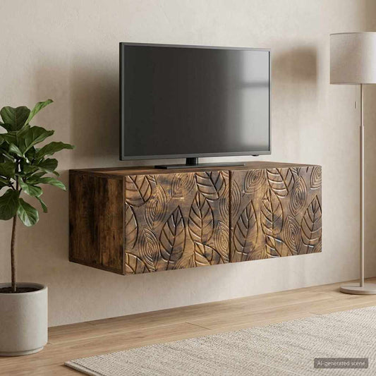 Nástěnná Tv Skříň 78,5 X 31 Cm Kouřový Dub Kompozitní Dřevo