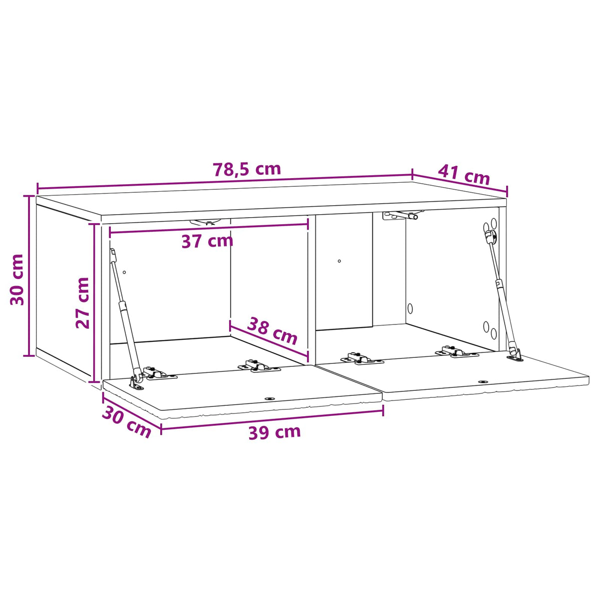 Nástěnná Tv Skříň 78,5 X 31 Cm Staré Dřevo Kompozitní Dřevo