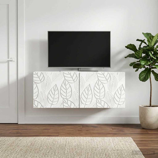 Nástěnná Tv Skříň 98 X 31 Cm Bílá Kompozitní Dřevo Nástěnný