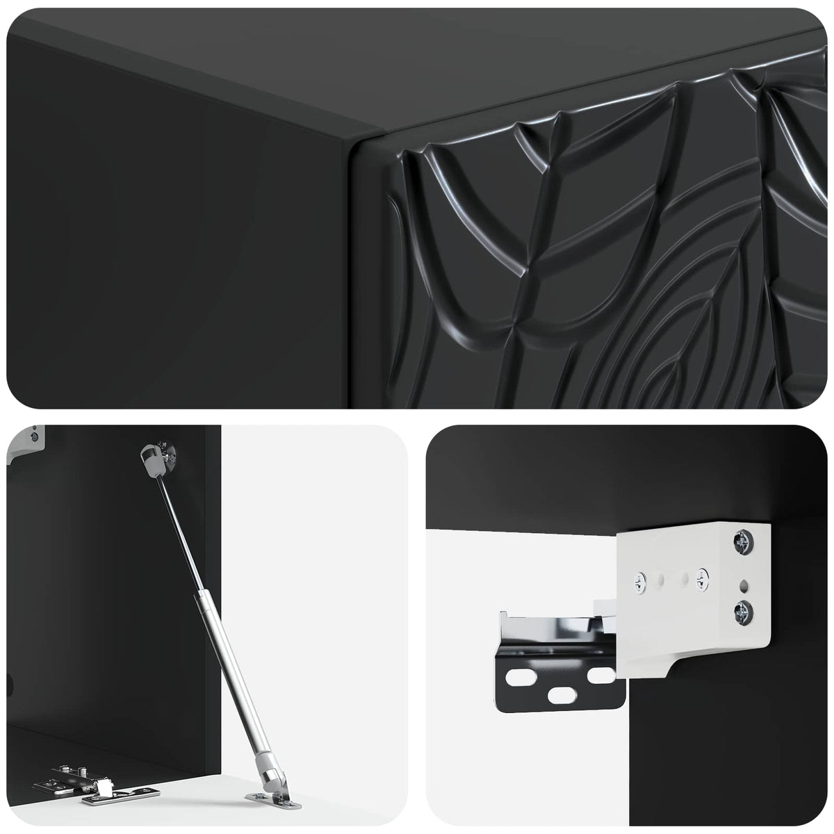 Nástěnná Tv Skříň 98 X 31 Cm Černá Kompozitní Dřevo Nástěnný
