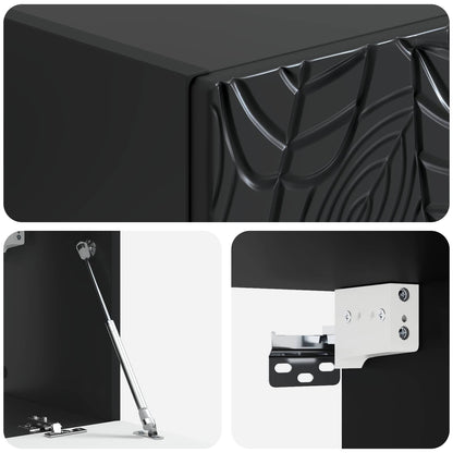 Nástěnná Tv Skříň 98 X 31 Cm Černá Kompozitní Dřevo Nástěnný