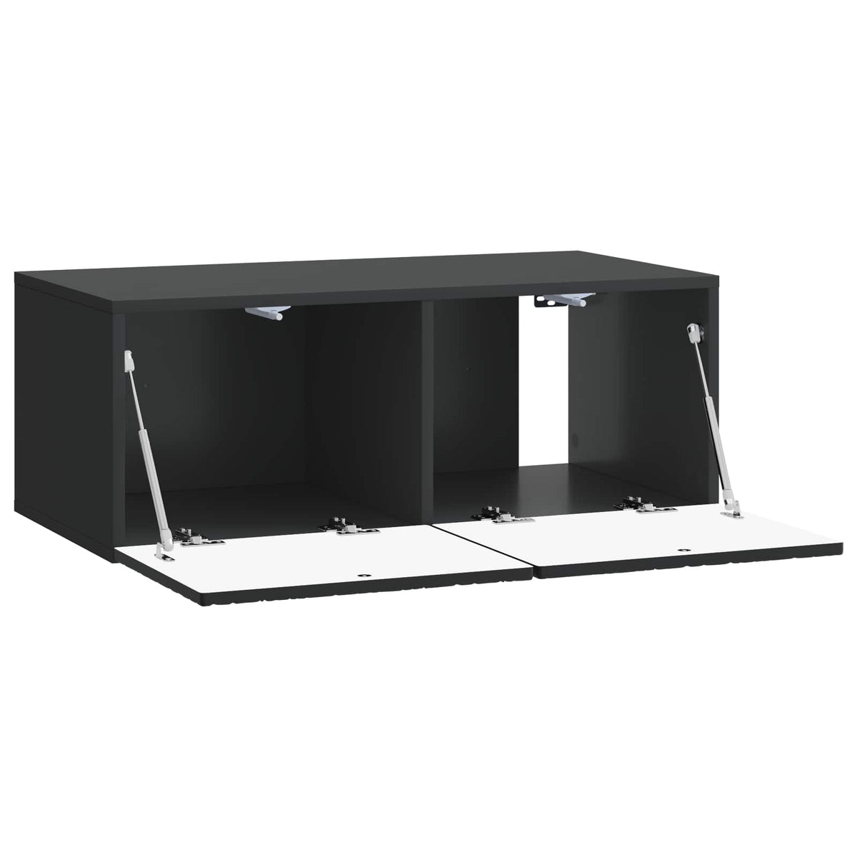 Nástěnná Tv Skříň 98 X 31 Cm Černá Kompozitní Dřevo Nástěnný