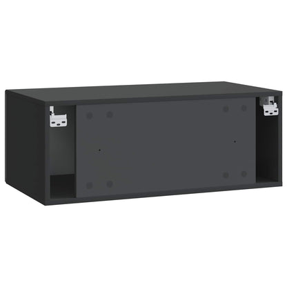 Nástěnná Tv Skříň 98 X 31 Cm Černá Kompozitní Dřevo Nástěnný