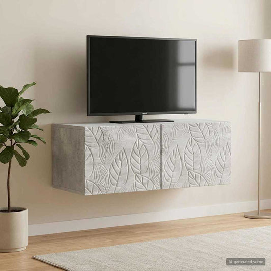 Nástěnná Tv Skříň 98 X 31 Cm Betonově Šedá Kompozitní Dřevo