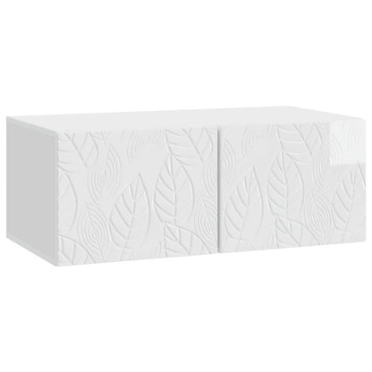 Nástěnná Tv Skříň 98 X 31 Cm Bílá S Vysokým Leskem