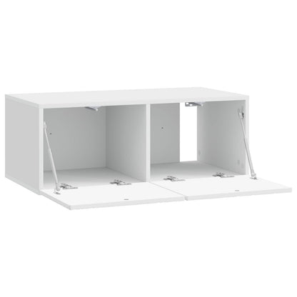 Nástěnná Tv Skříň 98 X 31 Cm Bílá S Vysokým Leskem