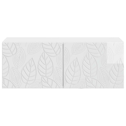 Nástěnná Tv Skříň 98 X 31 Cm Bílá S Vysokým Leskem