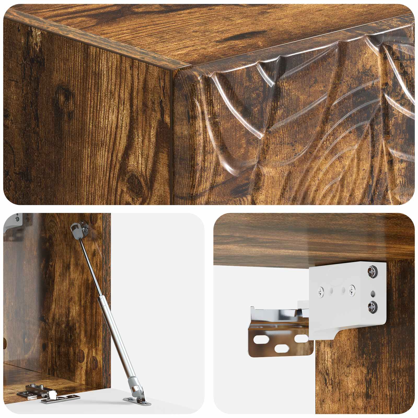 Nástěnná Tv Skříň 98 X 31 Cm Kouřový Dub Kompozitní Dřevo