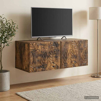Nástěnná Tv Skříň 98 X 31 Cm Kouřový Dub Kompozitní Dřevo