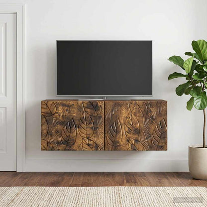 Nástěnná Tv Skříň 98 X 31 Cm Kouřový Dub Kompozitní Dřevo