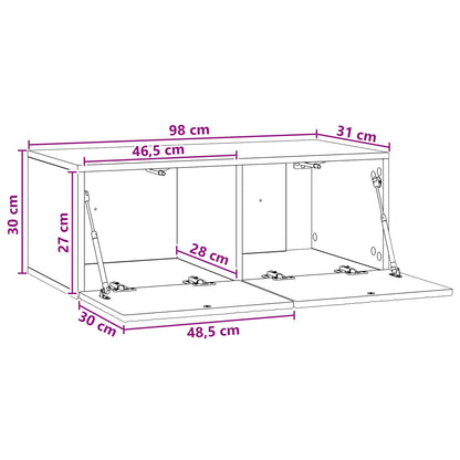 Nástěnná Tv Skříň 98 X 31 Cm Staré Dřevo Kompozitní Dřevo