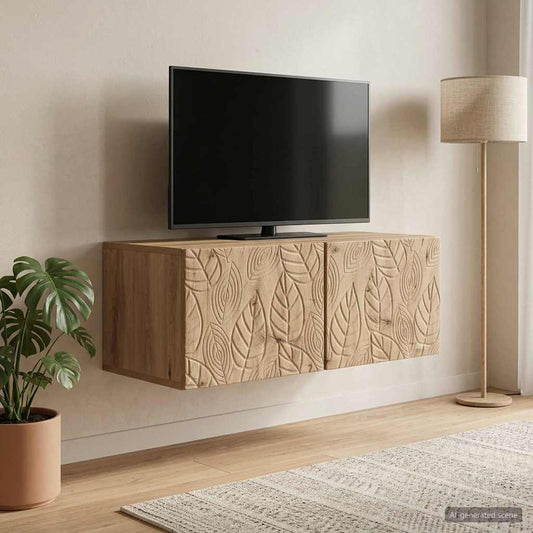 Nástěnná Tv Skříň 98 X 31 Cm Dub Artisan Kompozitní Dřevo