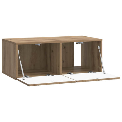 Nástěnná Tv Skříň 98 X 31 Cm Dub Artisan Kompozitní Dřevo