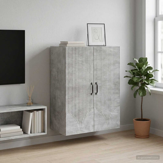 Nástěnná Skříň Betonově Šedá 66 X 34,5 X 90 Cm Kompozitní Dřevo