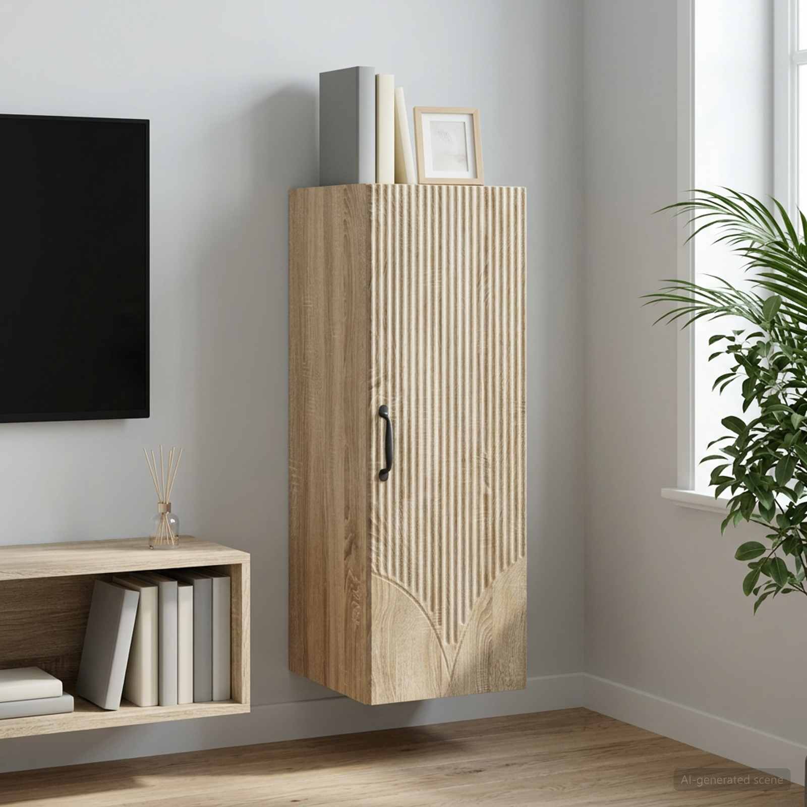 Nástěnná Skříň Dub Sonoma 33 X 34,5 X 90 Cm Kompozitní Dřevo