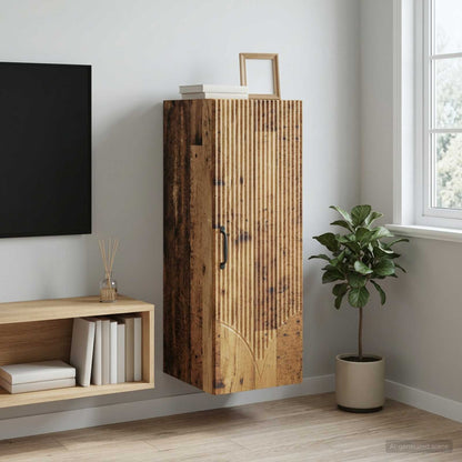 Nástěnná Skříň Staré Dřevo 33 X 34,5 X 90 Cm Kompozitní Dřevo