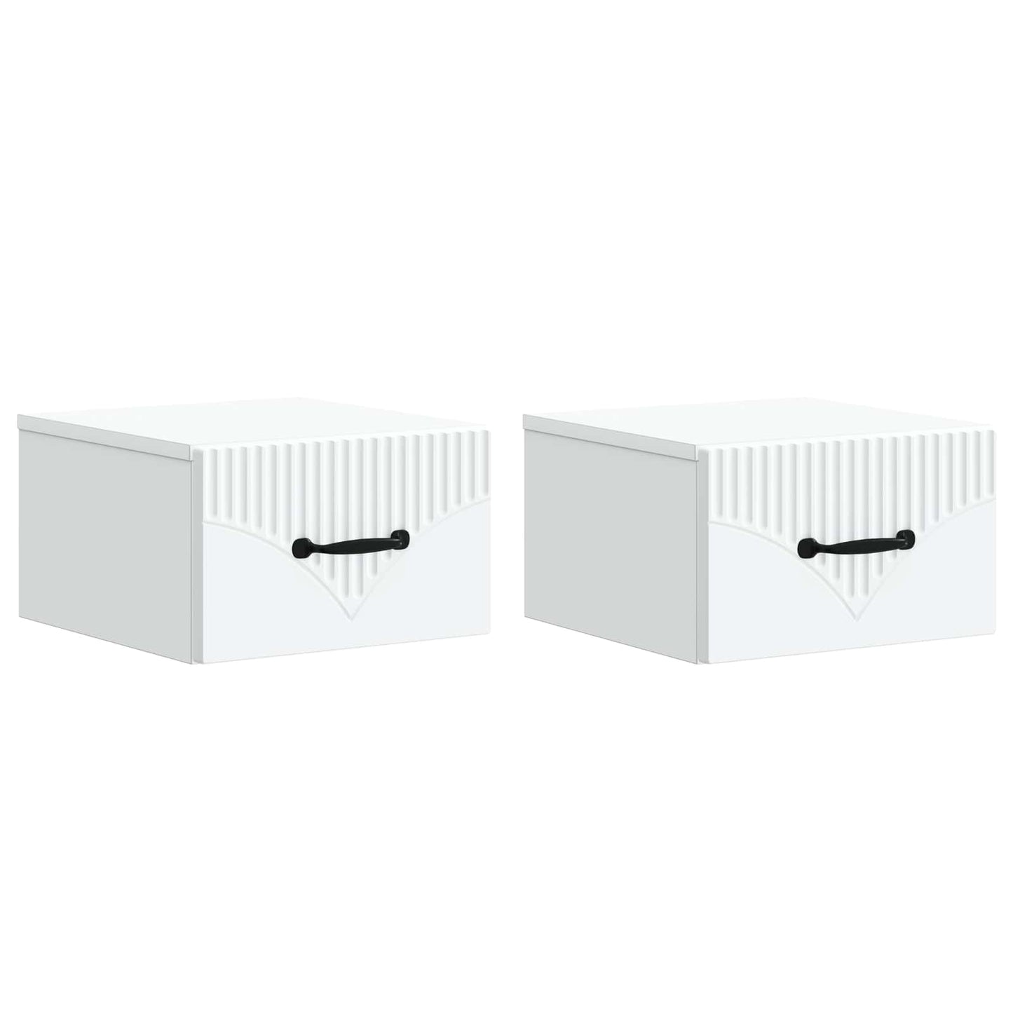 Nástěnný Noční Stolek Se Zásuvkou 2 Pcs Bílá 34,5 X 33 X 20 Cm