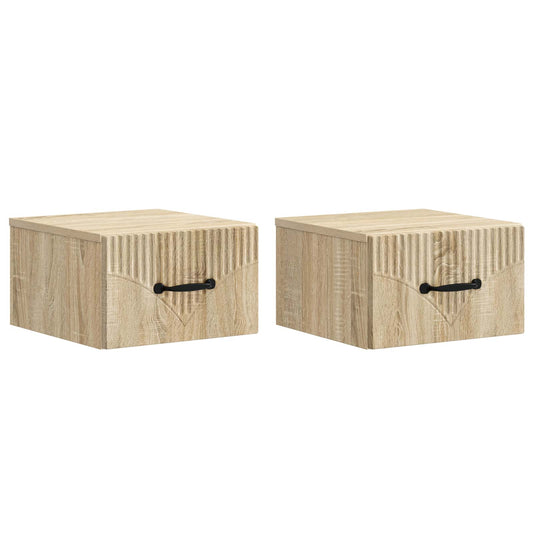 Nástěnný Noční Stolek 2 Pcs Dub Sonoma 34,5 X 33 X 20 Cm