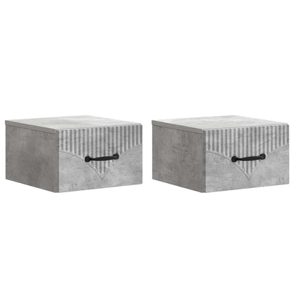 Nástěnný Noční Stolek 2 Pcs Betonově Šedá 34,5 X 33 X 20 Cm