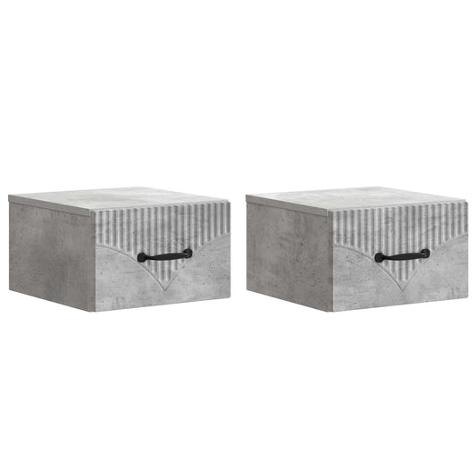 Nástěnný Noční Stolek 2 Pcs Betonově Šedá 34,5 X 33 X 20 Cm