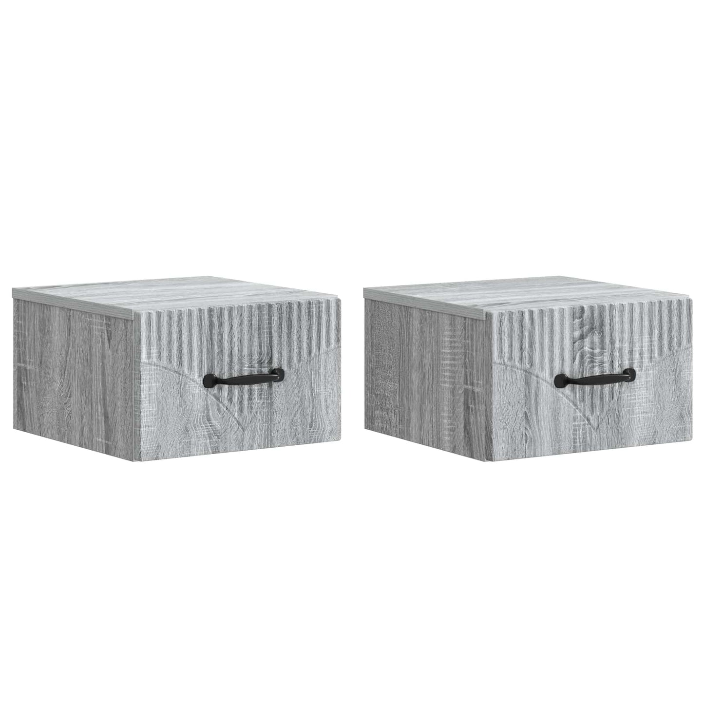 Nástěnný Noční Stolek 2 Pcs Šedá Sonoma 34,5 X 33 X 20 Cm