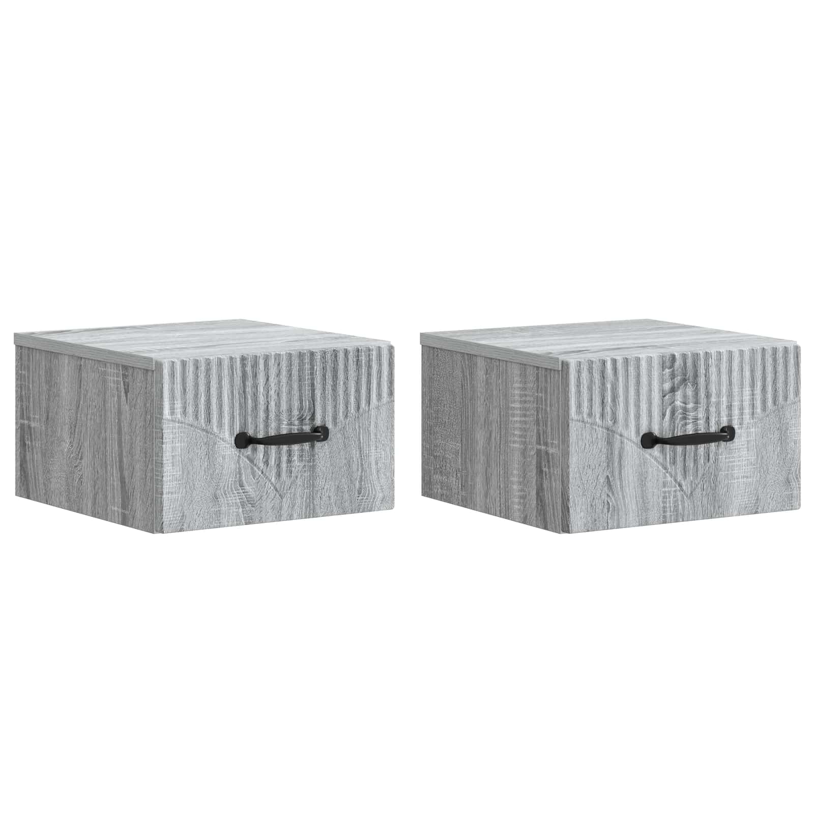 Nástěnný Noční Stolek 2 Pcs Šedá Sonoma 34,5 X 33 X 20 Cm