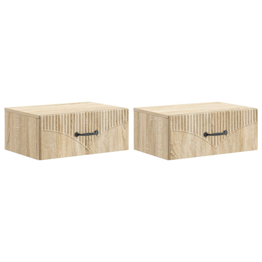 Nástěnný Noční Stolek 2 Pcs Dub Sonoma 49 X 34,5 X 20 Cm