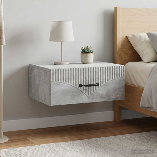 Nástěnný Noční Stolek 2 Pcs Betonově Šedá 49 X 34,5 X 20 Cm