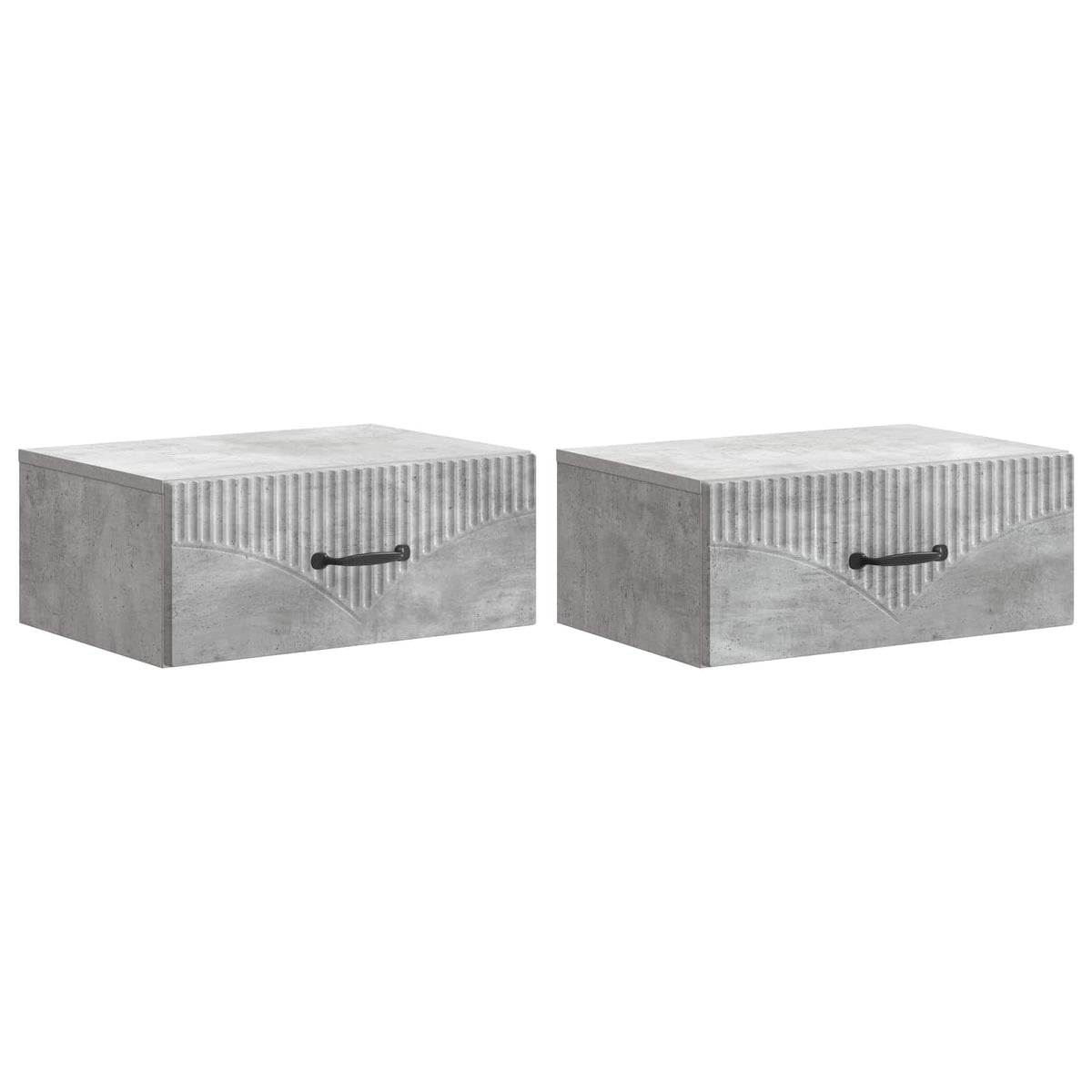 Nástěnný Noční Stolek 2 Pcs Betonově Šedá 49 X 34,5 X 20 Cm