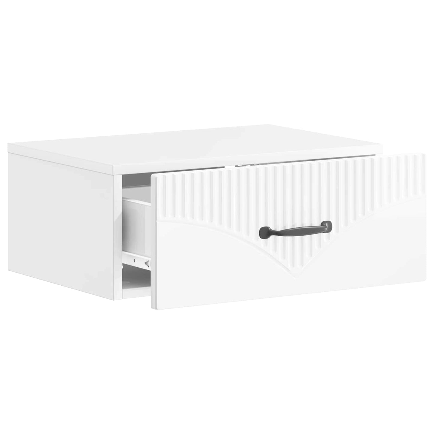 Nástěnný Noční Stolek Se Zásuvkou 2 Pcs Bílá S Vysokým Leskem