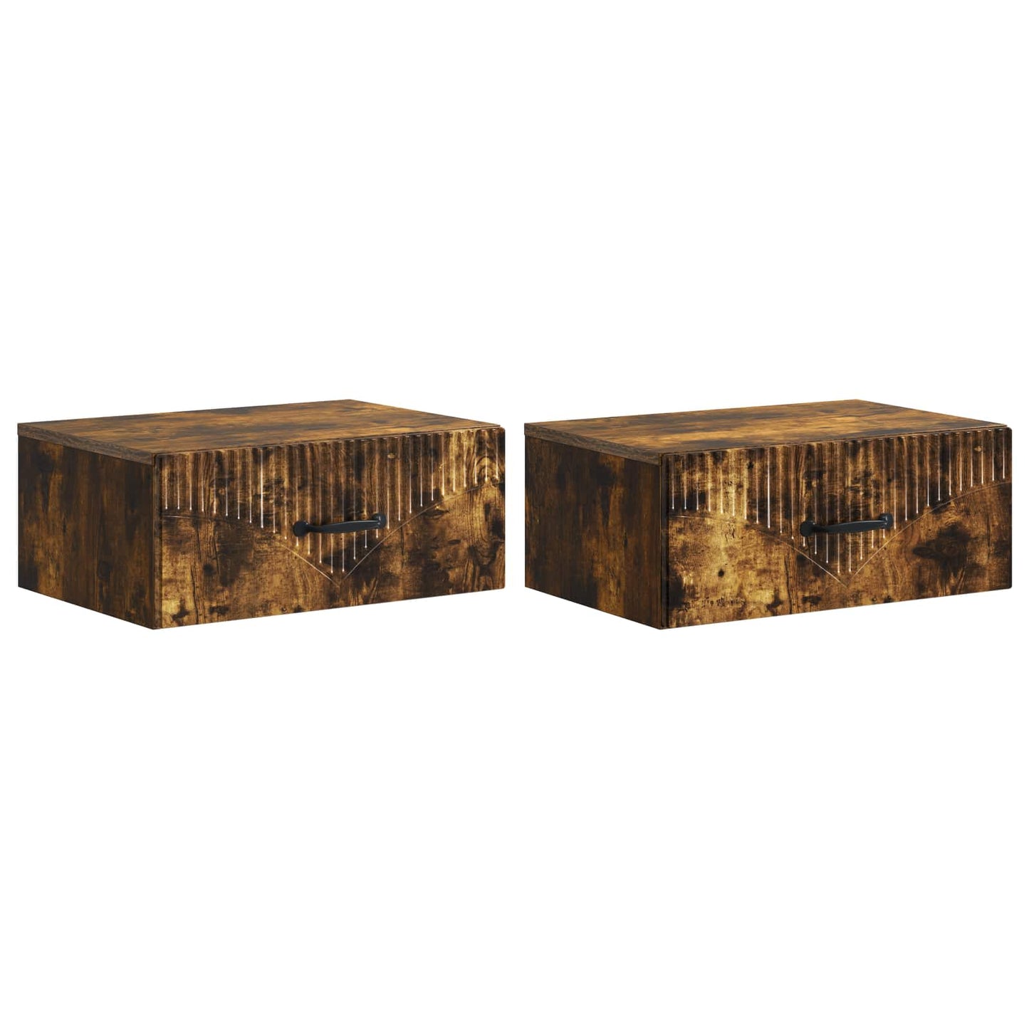 Nástěnný Noční Stolek 2 Pcs Kouřový Dub 49 X 34,5 X 20 Cm