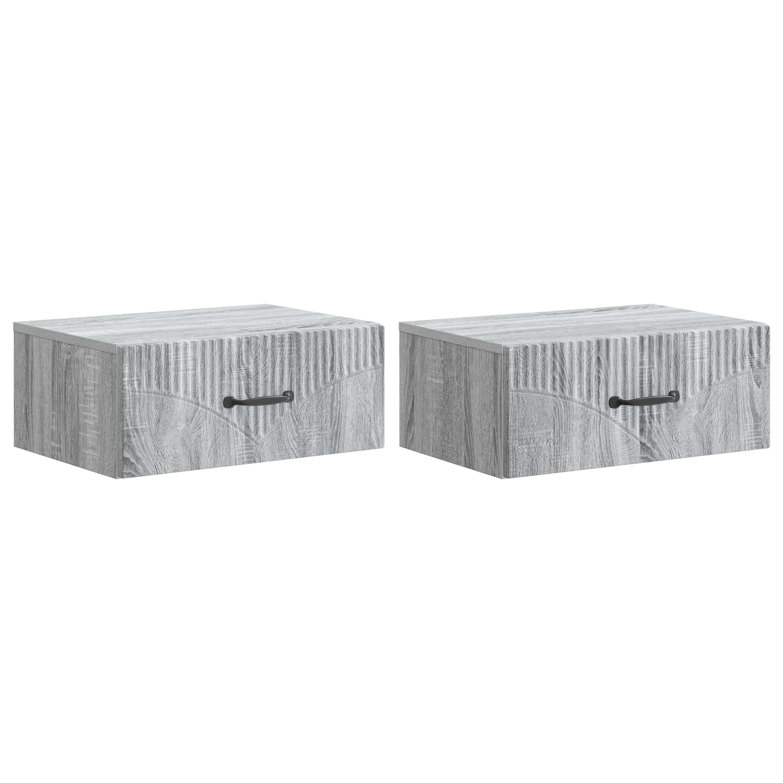 Nástěnný Noční Stolek 2 Pcs Šedá Sonoma 49 X 34,5 X 20 Cm