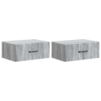 Nástěnný Noční Stolek 2 Pcs Šedá Sonoma 49 X 34,5 X 20 Cm