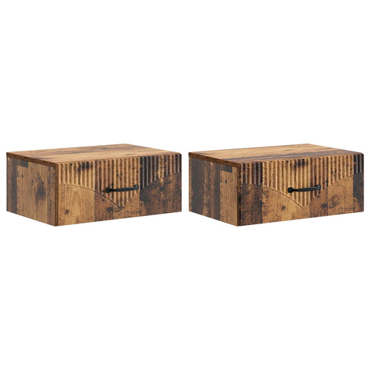 Nástěnný Noční Stolek 2 Pcs Staré Dřevo 49 X 34,5 X 20 Cm