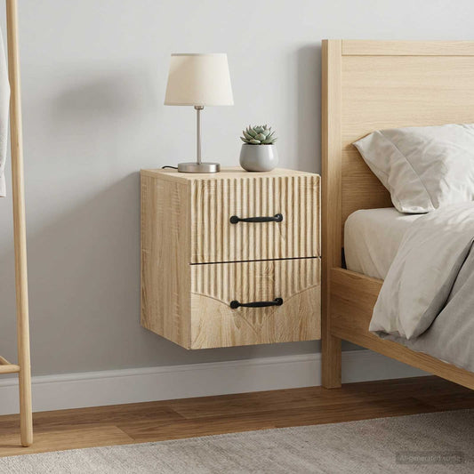 Nástěnný Noční Stolek 2 Pcs Dub Sonoma 34,5 X 33 X 40 Cm