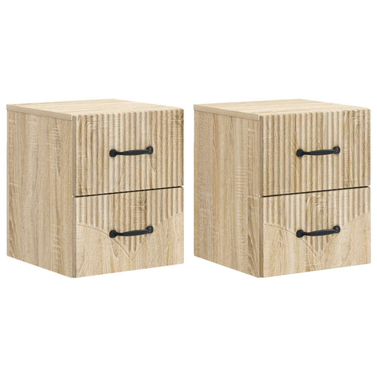 Nástěnný Noční Stolek 2 Pcs Dub Sonoma 34,5 X 33 X 40 Cm