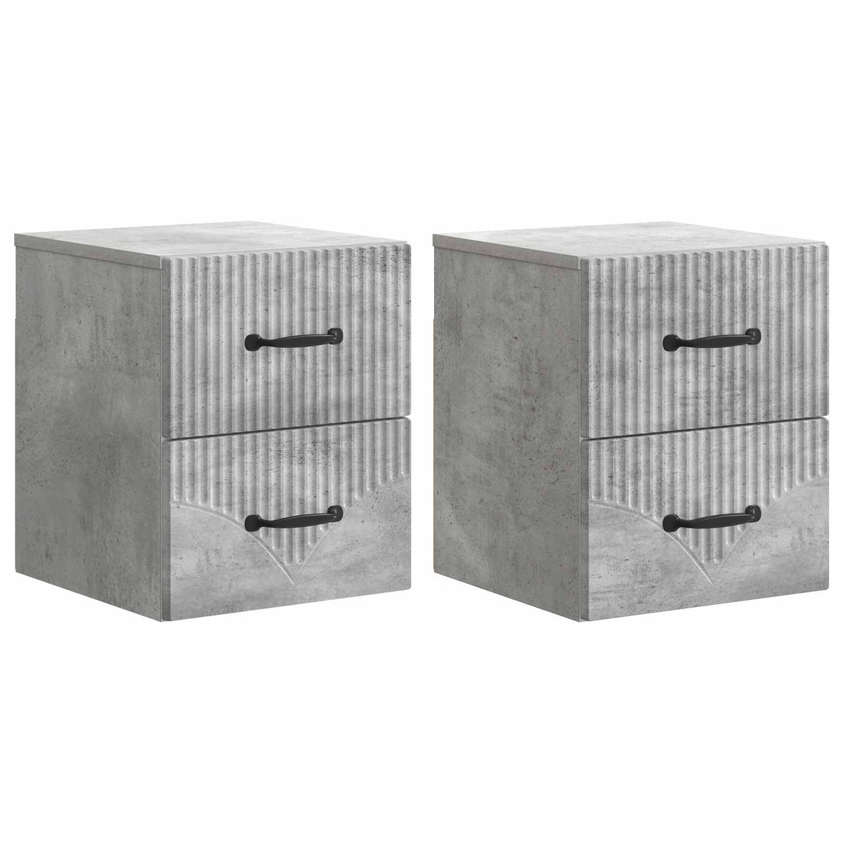 Nástěnný Noční Stolek 2 Pcs Betonově Šedá 34,5 X 33 X 40 Cm