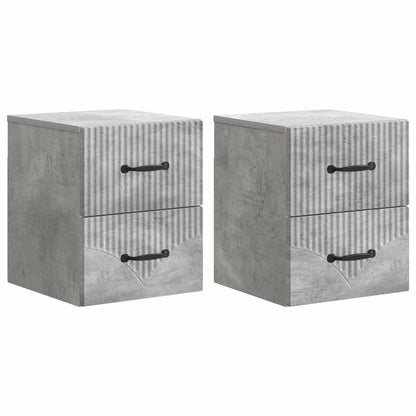 Nástěnný Noční Stolek 2 Pcs Betonově Šedá 34,5 X 33 X 40 Cm
