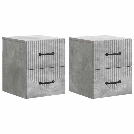 Nástěnný Noční Stolek 2 Pcs Betonově Šedá 34,5 X 33 X 40 Cm