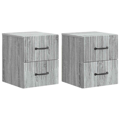 Nástěnný Noční Stolek 2 Pcs Šedá Sonoma 34,5 X 33 X 40 Cm