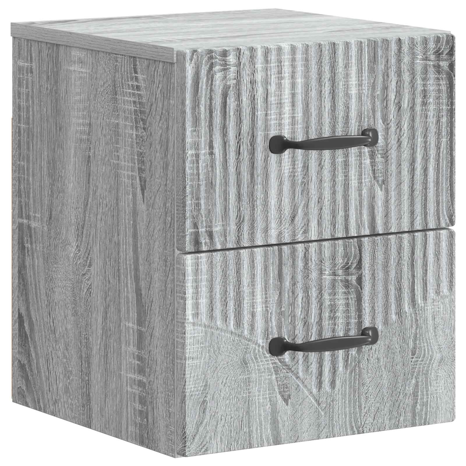 Nástěnný Noční Stolek 2 Pcs Šedá Sonoma 34,5 X 33 X 40 Cm
