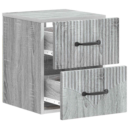 Nástěnný Noční Stolek 2 Pcs Šedá Sonoma 34,5 X 33 X 40 Cm