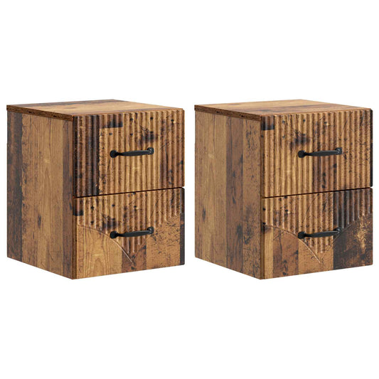 Nástěnný Noční Stolek 2 Pcs Staré Dřevo 34,5 X 33 X 40 Cm