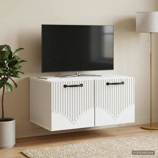 Nástěnná Tv Skříň Bílá 59,5 X 41 X 30 Cm Kompozitní Dřevo