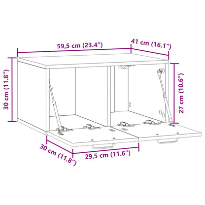 Nástěnná Tv Skříň Bílá 59,5 X 41 X 30 Cm Kompozitní Dřevo