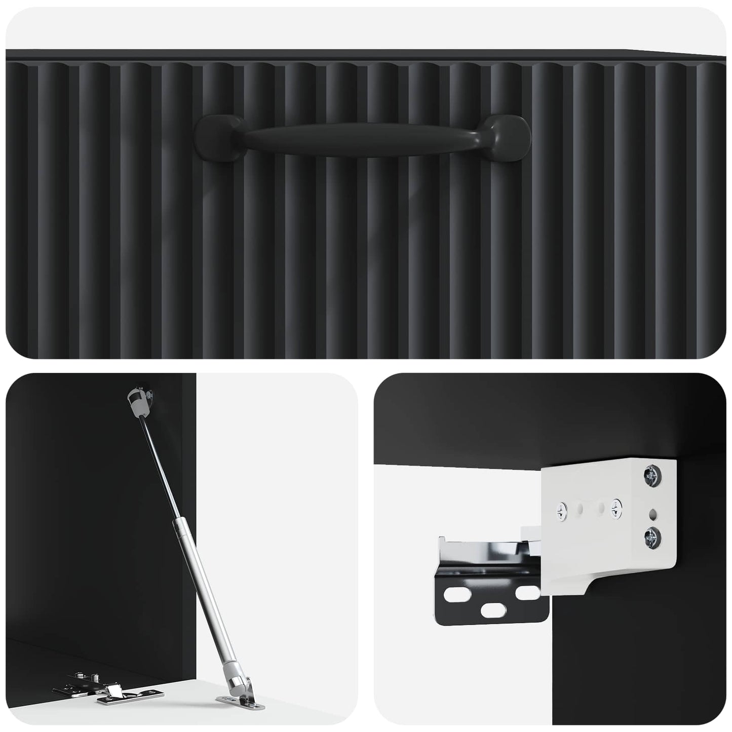 Nástěnná Tv Skříň Černá 59,5 X 41 X 30 Cm Kompozitní Dřevo