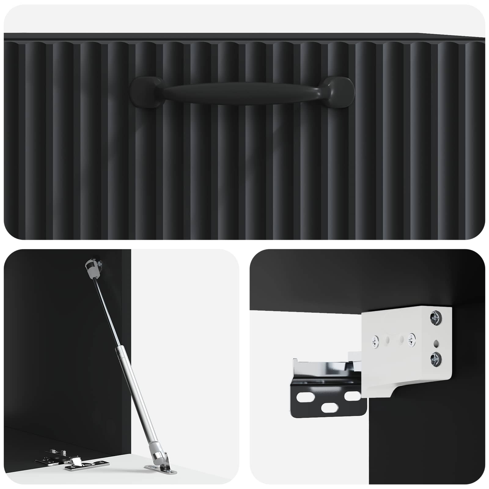 Nástěnná Tv Skříň Černá 59,5 X 41 X 30 Cm Kompozitní Dřevo