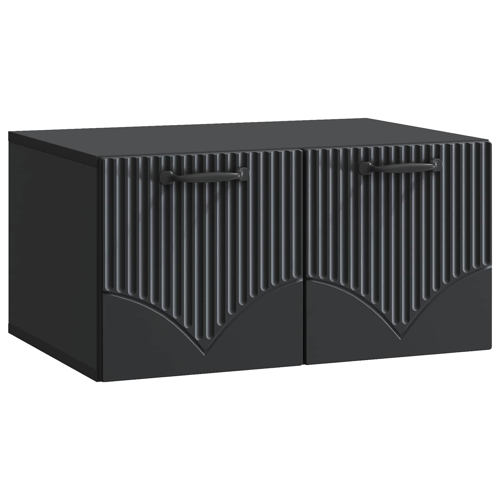 Nástěnná Tv Skříň Černá 59,5 X 41 X 30 Cm Kompozitní Dřevo